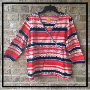 🆕 RED, WHITE & BLUE MULTI STRIPED TOP BY RUBY RD.